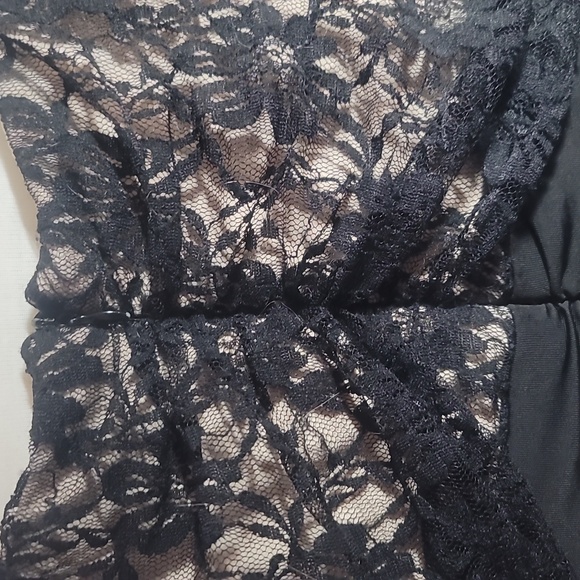 Pompous girly plus size Elegant Black Lace bodycon Ruched cocktail midi Dress 22 - Picture 6 of 7